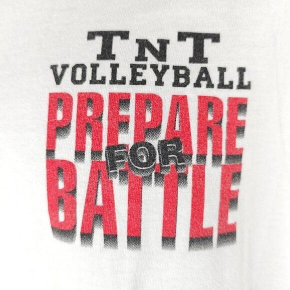 TNT Volleyball T Shirt Mens Size Medium Vintage 90s Prepare For Battle - Picture 3 of 6